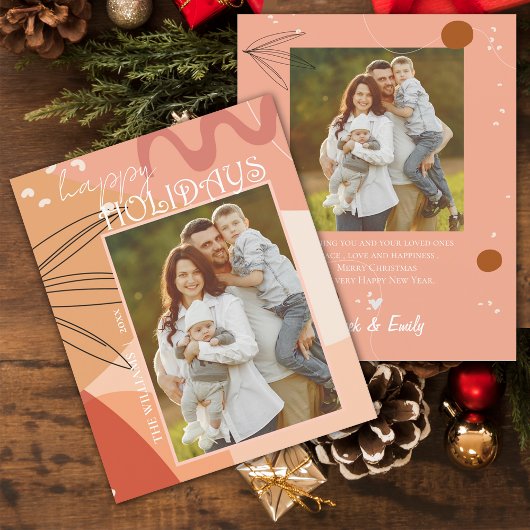 Abstractste Prettige feestdagen terracotta design 