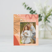 Abstractste Prettige feestdagen terracotta design  (Staand voorkant)