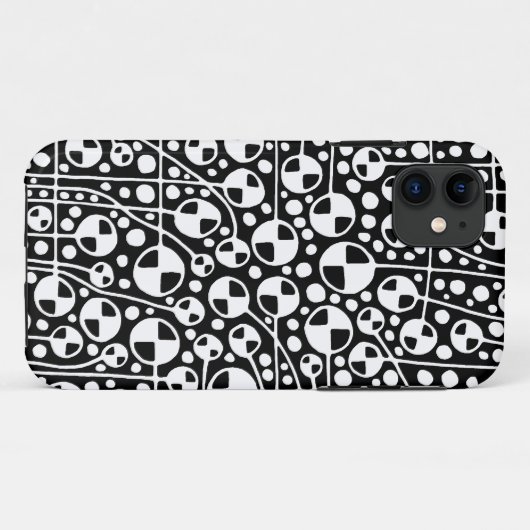 Abstrait 130112 v5 blanc sur coque iphone noir (Dos (Horizontal))