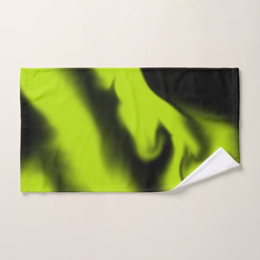 Abstrait 3 en noir et vert citron (Serviette à main)