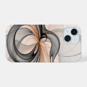 Abstrait Anthracite Grey Sienna Art moderne fracta (Verso Horizontal)