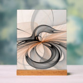 Abstrait Anthracite Grey Sienna Art moderne fracta (Neutre)