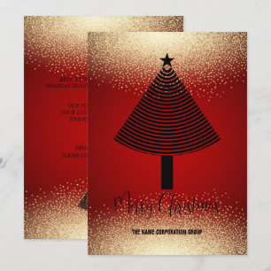 Abstrait arbre de Noël rouge Invitation