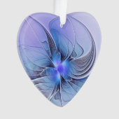 Abstrait Art Fractal Lavande Bleu Coeur (devant)