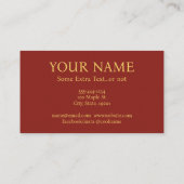 Abstrait Art Moderne Carte de visite Gold Bourgogn (Dos)