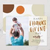 Abstrait Automne Couleurs Photo Carte Thanksgiving (Devant / Derrière)