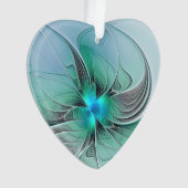 Abstrait Avec Bleu, Moderne Fractal Art Heart (devant)