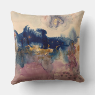 abstrait avec coussin bleu et rose