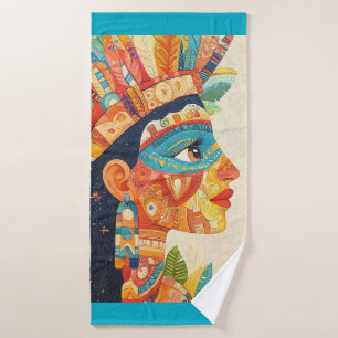Abstrait Aztec Princess Beach Towel