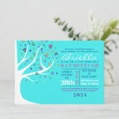 Abstrait Bat mitzvah Aqua Invitation de l'arbre de (Debout devant)