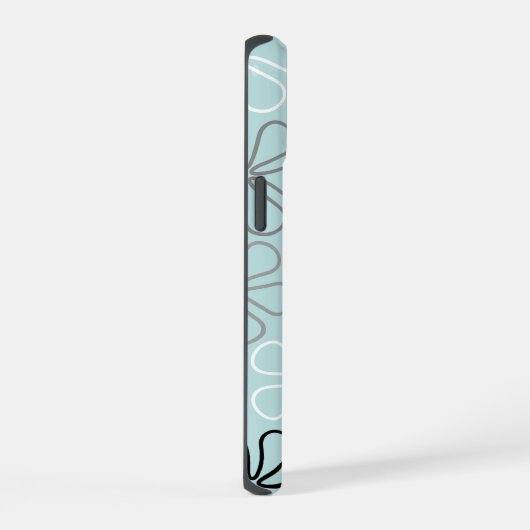 Abstrait Big Flower Outlines BWG+Duck Egg Blue (Côté droit)