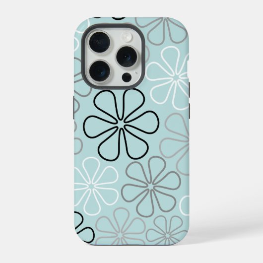 Abstrait Big Flower Outlines BWG+Duck Egg Blue (Verso)