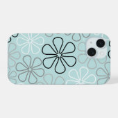 Abstrait Big Flower Outlines BWG+Duck Egg Blue (Verso Horizontal)
