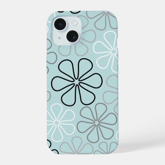 Abstrait Big Flower Outlines BWG+Duck Egg Blue (Verso)