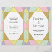 Abstrait bijou tons pâles programme de mariage mod (Devant)