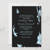 Abstrait Black and Blue Music Faire-part de mariag (Devant)