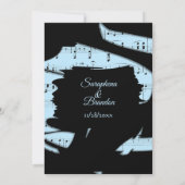 Abstrait Black and Blue Music Faire-part de mariag (Dos)