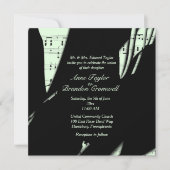 Abstrait Black and Green Music Faire-part de maria (Devant)