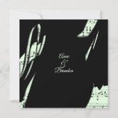 Abstrait Black and Green Music Faire-part de maria (Dos)