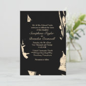 Abstrait Black and Peach Music Faire-part de maria (Debout devant)