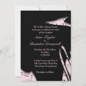 Abstrait Black and Pink Music Faire-part de mariag (Devant)