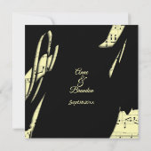 Abstrait Black and Yellow Music Faire-part de mari (Dos)