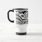 Abstrait Black Blanc Wavy Striped Travel Mug (Gauche)