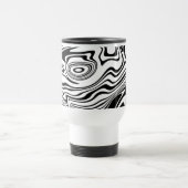 Abstrait Black Blanc Wavy Striped Travel Mug (Centre)