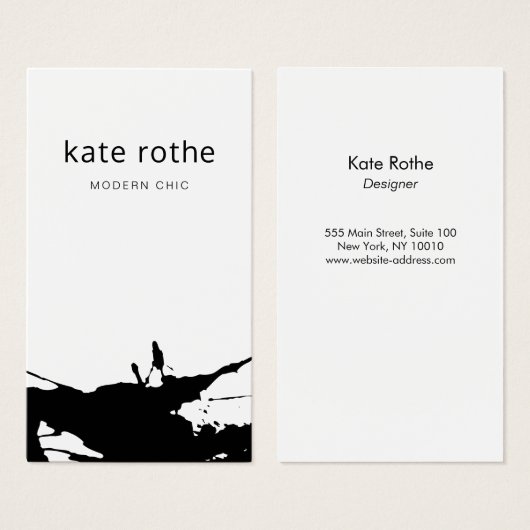 Abstrait blanc noir moderne (Devant & derrière)