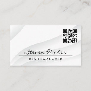 Abstrait blanc simple   Carte de visite de code QR