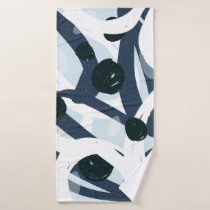 Abstrait bleu et marine brushstrokies peinture ill