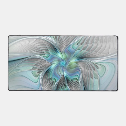 Abstrait Bleu Vert Papillon Imaginaire Fractal Art (Recto)