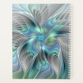 Abstrait Bleu Vert Papillon Imaginaire Fractal Art (Dos)