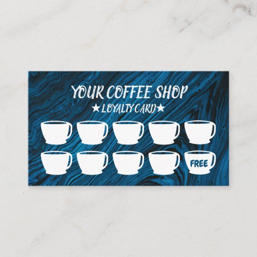 Abstrait Blue Agate Café Cups Café Fidélité (Devant)