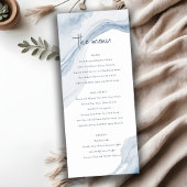 Abstrait Blue Coastal Beach Wedding Programme