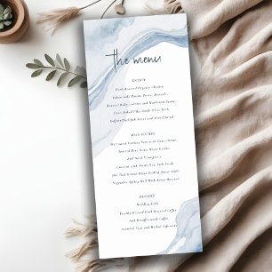 Abstrait Blue Coastal Beach Wedding Programme