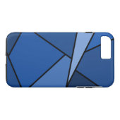 Abstrait Blue Shapes iPhone 8/7 Plus Coque dur (Dos (Horizontal))