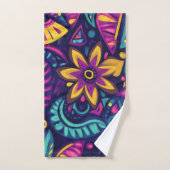 Abstrait bohème floral coloré 17 (Serviette à main)