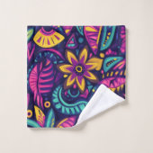 Abstrait bohème floral coloré 17 (Gant de toilette)