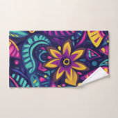 Abstrait bohème floral coloré 17 (Serviette à main)