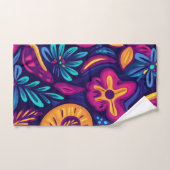 Abstrait bohème floral coloré 4 (Serviette à main)