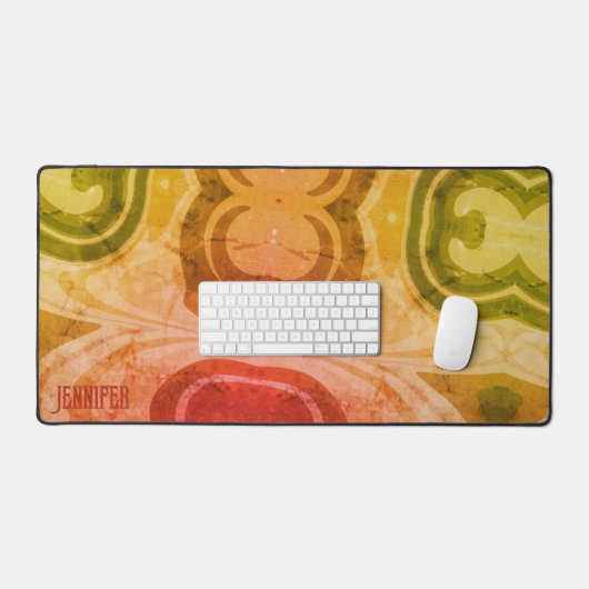 Abstrait Boho Fun Rainbow Coloured Nom tendance (Clavier et souris)