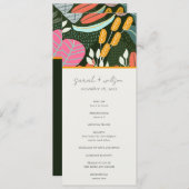 Abstrait Bold Programme de mariage botanique tropi (Devant / Derrière)