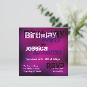 Abstrait branché Fuchsia & Violet Invitations d'an (Debout devant)