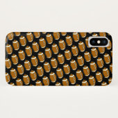 Abstrait Brown et noir Footballs iPhone X Coque (Dos (Horizontal))