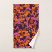 Abstrait camouflage orange, rose et bordeaux (Serviette à main)