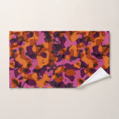 Abstrait camouflage orange, rose et bordeaux (Serviette à main)