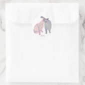 Abstrait Cat kiss 1, Je t'aime. autocollants (Sac)