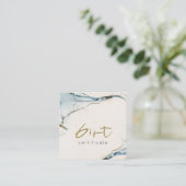 Abstrait Chic Blue Gold Beachy Certificat cadeau (Debout devant)