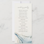 Abstrait Chic Blue Gold Beachy Wedding Programme (Dos)